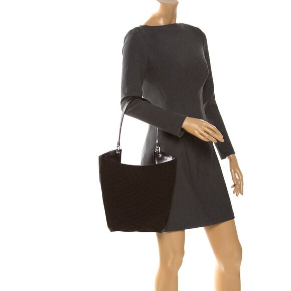 Bally Dark Brown Quilted Nylon and Patent Leather Hobo - Picture 2 of 4